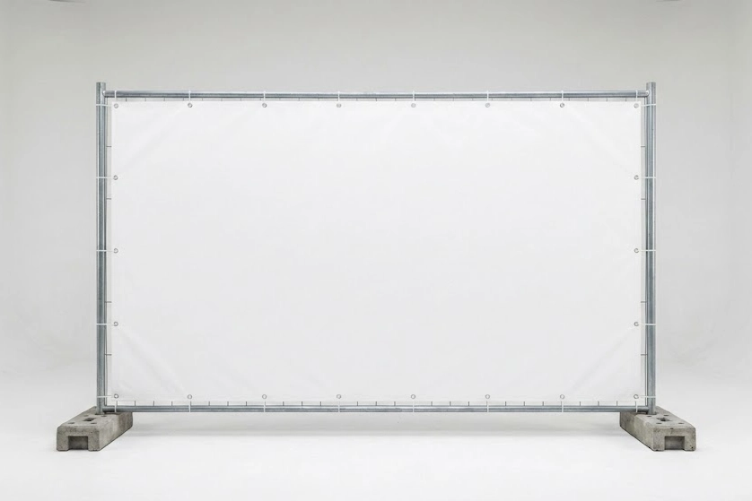 Bauzaunbanner an einem Bauzaun