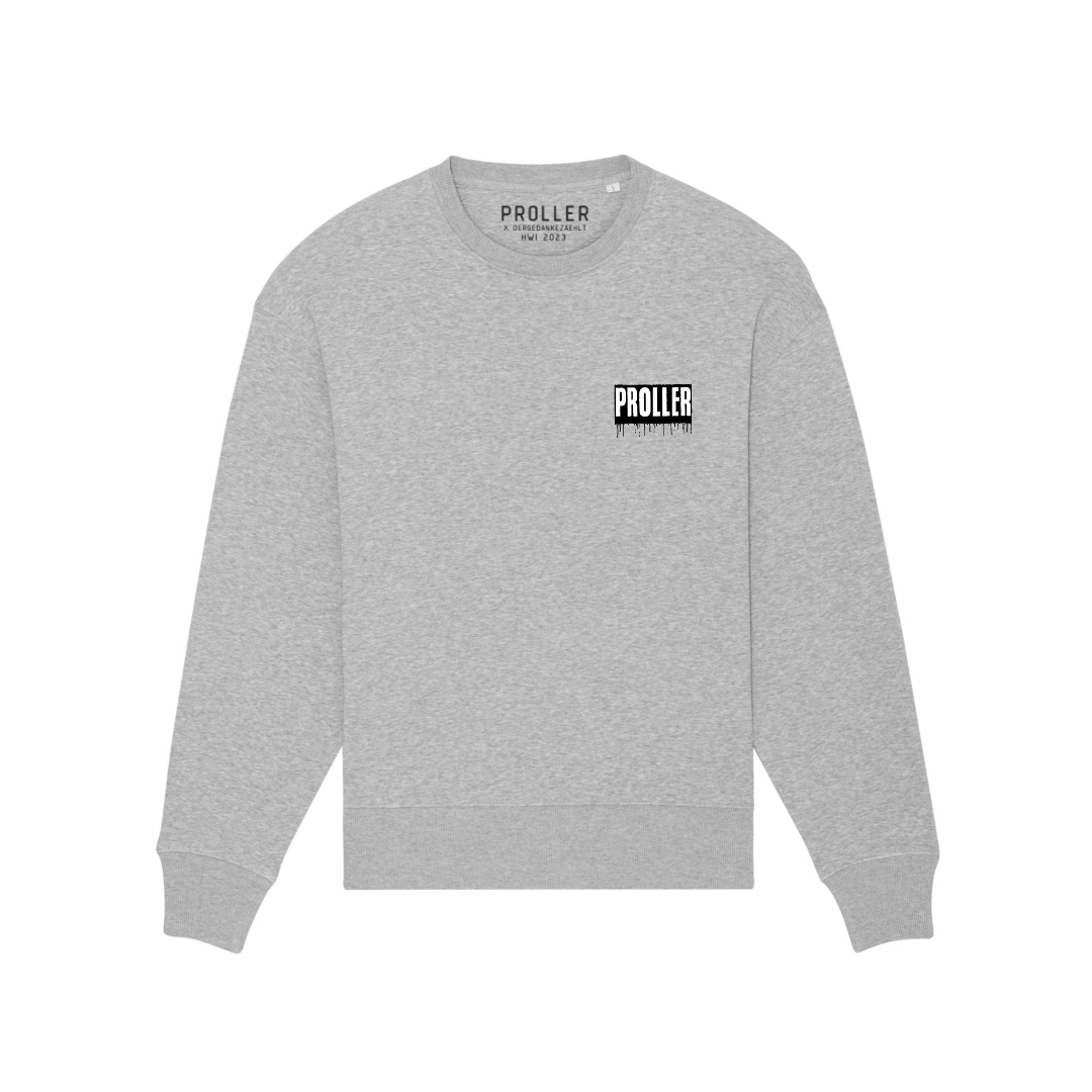 Grauer Proller Sweater mit Drip-Logo