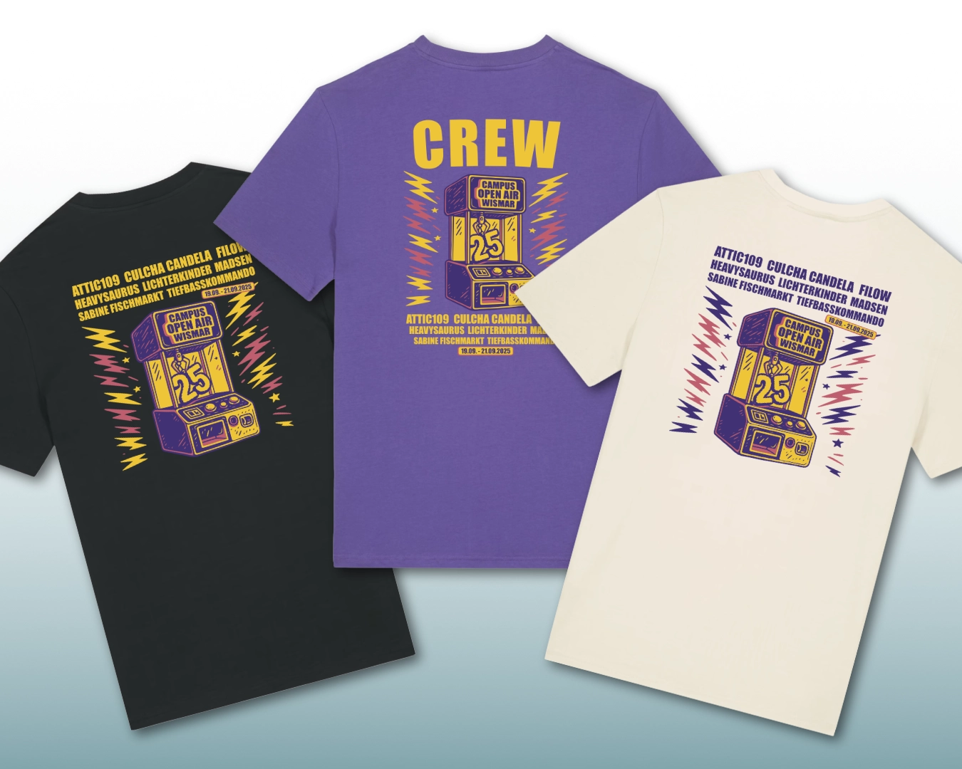 Festival-T-Shirts vom Campus Open Air Wismar 2025